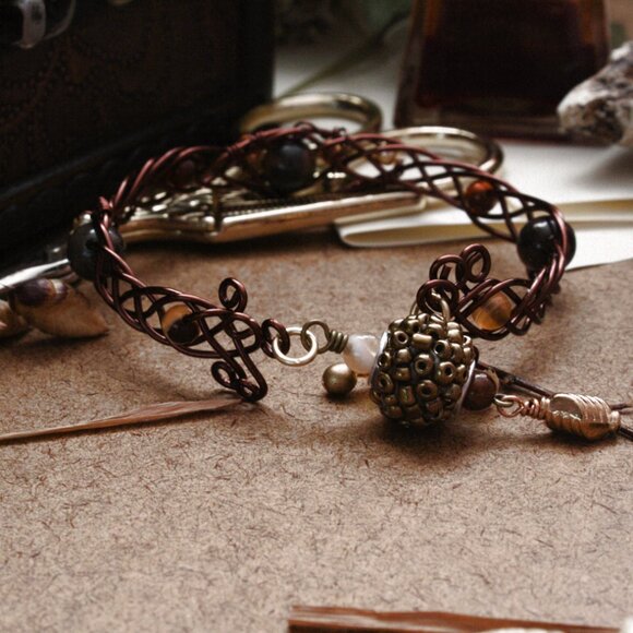 Wire Celtic Cuff Bracelet - Picture 2 of 8